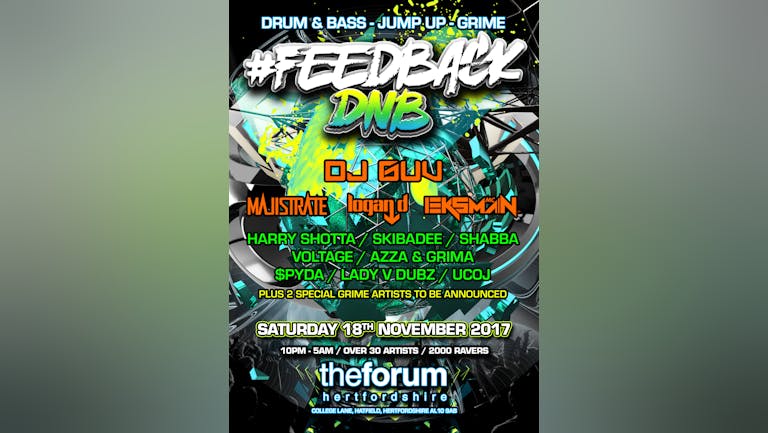 Feedback DNB presents... The Drum & Bass All Stars Show - DJ Guv, Majistrate, Logan D, Eksman, Harry Shotta, Skibadee, Shabba