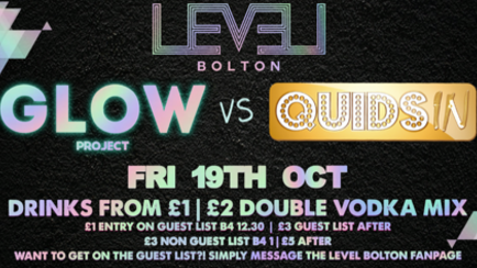 Glow Project UV party vs Quids In Entry Ticket – Pre 12.30 am only