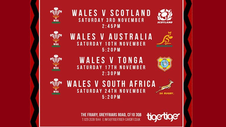Wales vs Tonga After Party ll Tiger Tiger