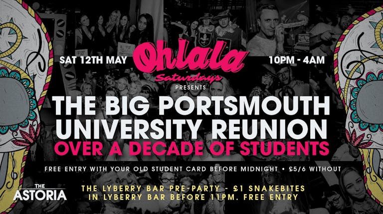 The Big Portsmouth Uni Reunion - A Decade of students - Sat 12th May