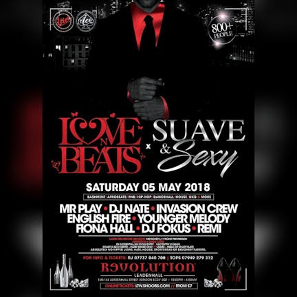 Love N Beats meets Suave & Sexy at Revolution Bar, London on 5th May 2018