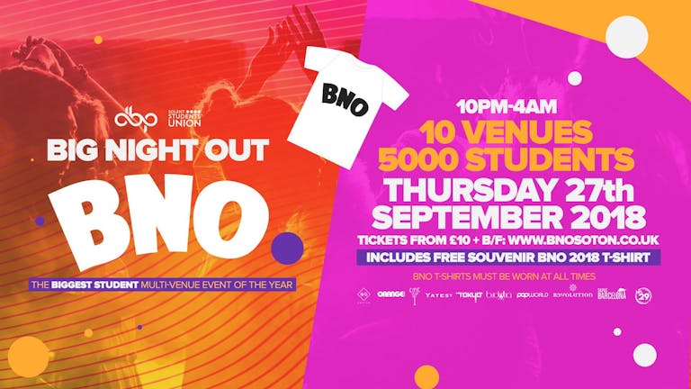 Freshers Big Night Out 2018 • Thursday 27th September