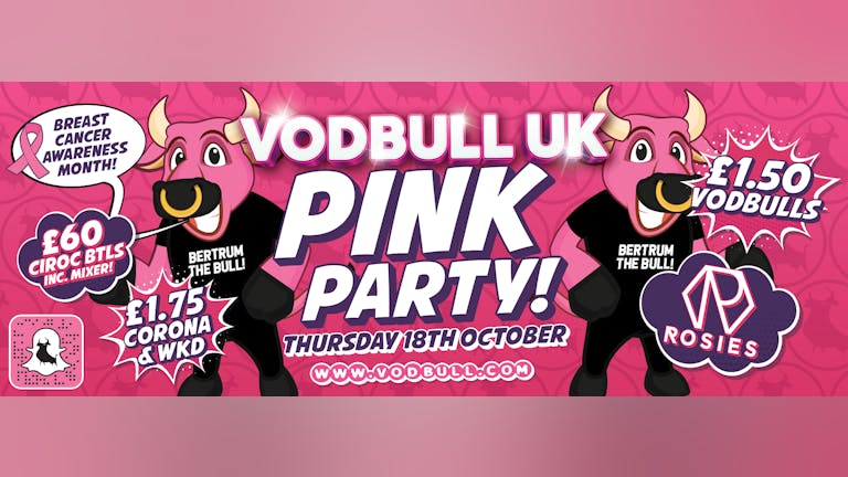 ****TICKETS SOLD OUT: 200 SPACES ON THE DOOR******The Pink Party for Breast Cancer Awareness! 18th Oct!