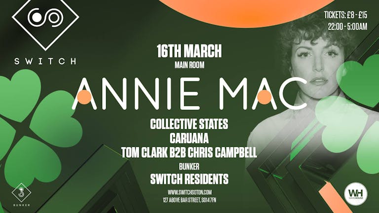 Annie Mac • Saturday 16th March / St Patricks Day Special