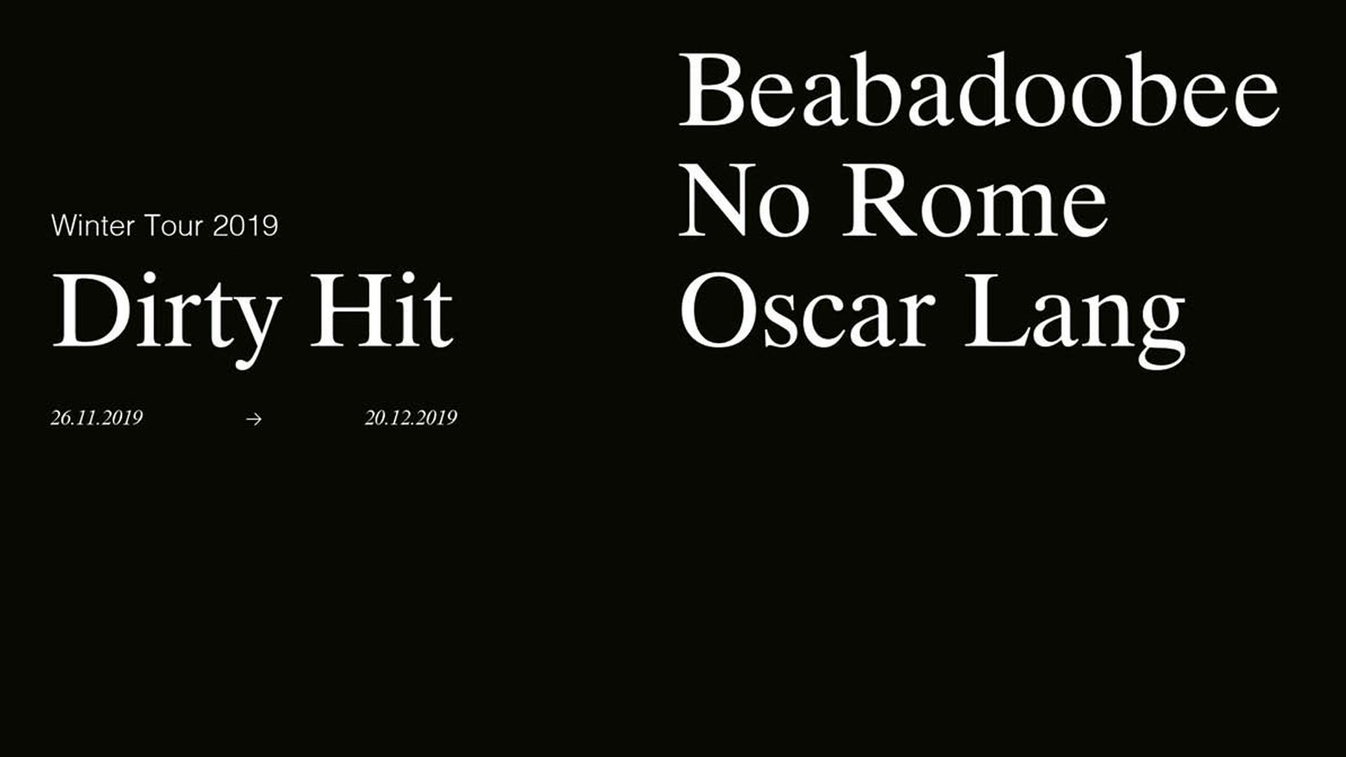 [Venue upgrade] Dirty Hit Tour presents Beabadoobee, No Rome & Oscar Lang