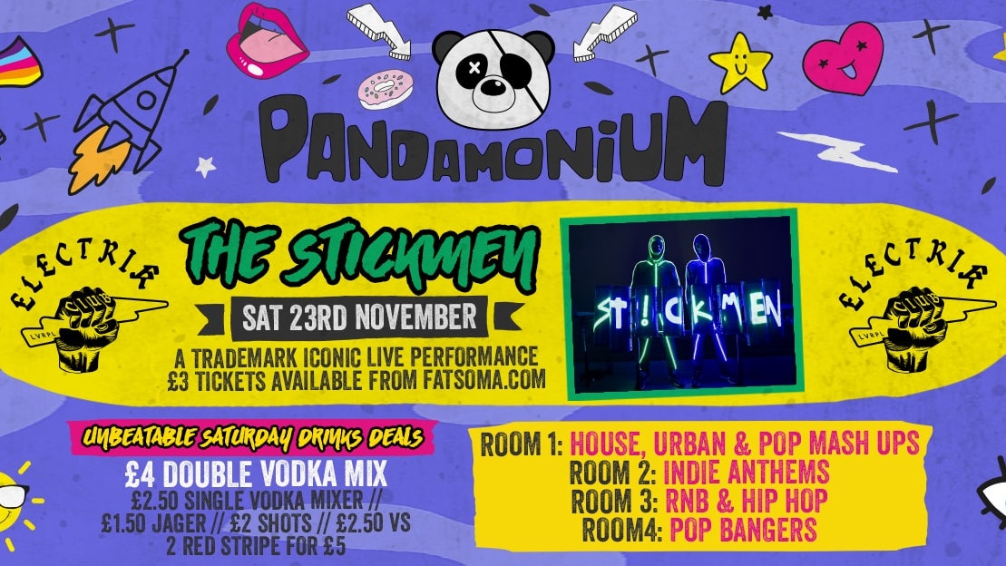 Pandamonium Saturdays presents THE STICKMEN LIVE