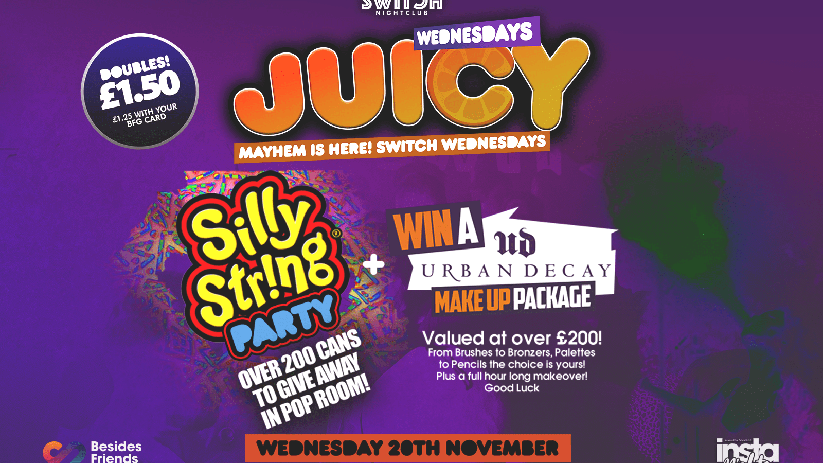 Juicy Wednesdays Presents Silly String Party + Urban Decay Makeup Package Giveaway