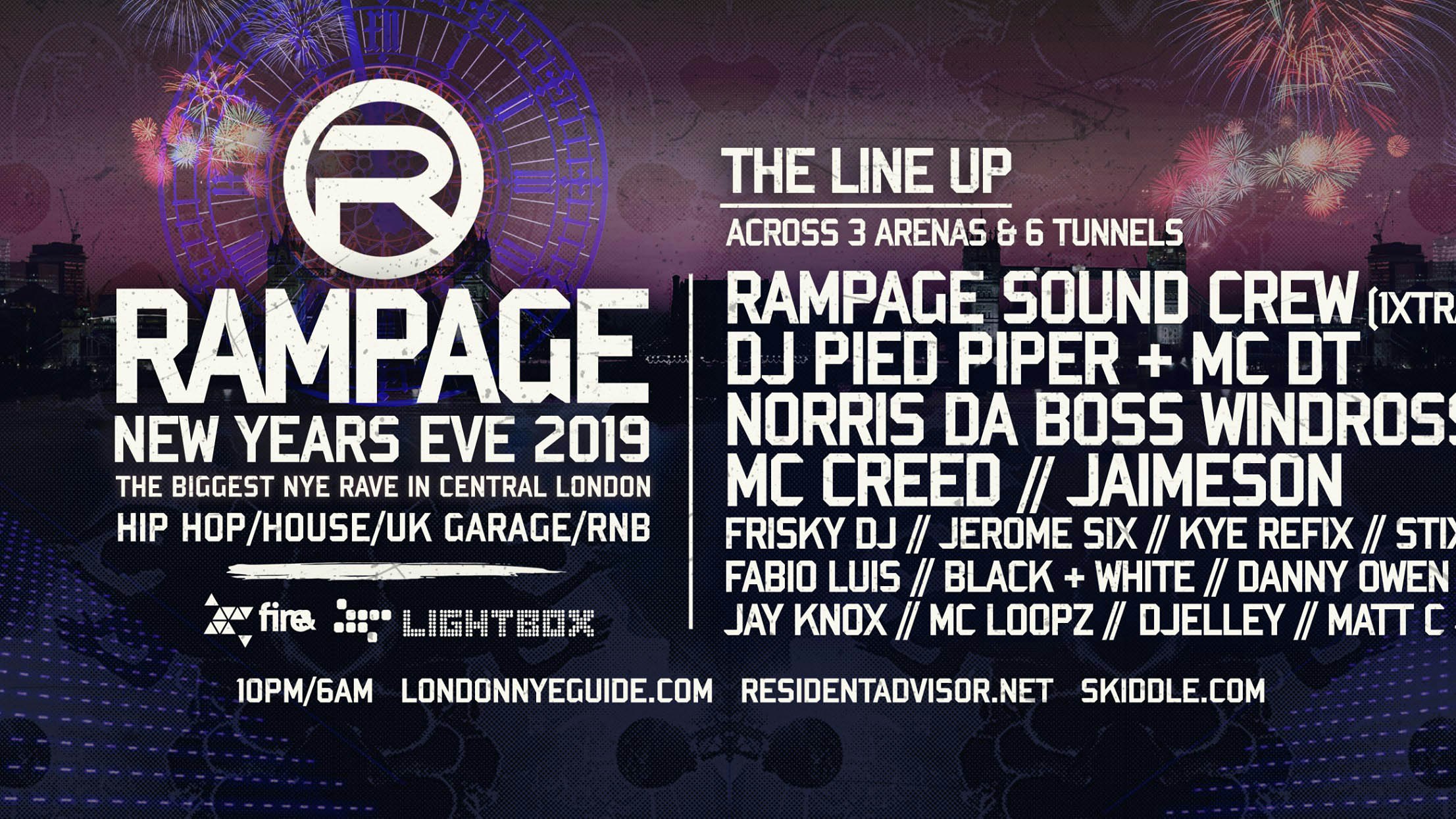 Rampage Sound New Years Eve Rave | Fire & Lightbox