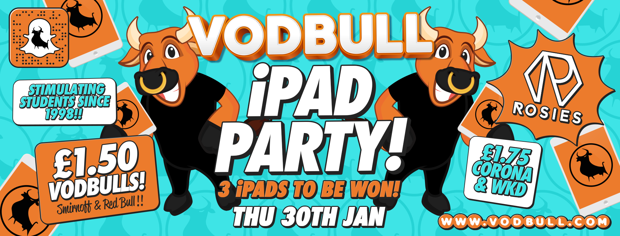 Vodbull ***SOLD OUT ONLINE!!*** iPad Party!