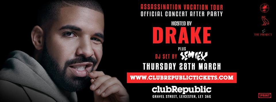 Drake Hosts Official Concert After Party at Club Republic – Final Release Tickets