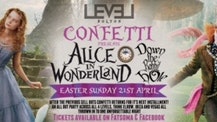 Confetti Bank Holiday Sunday -Alice in wonderland –  Down the Rabbit hole