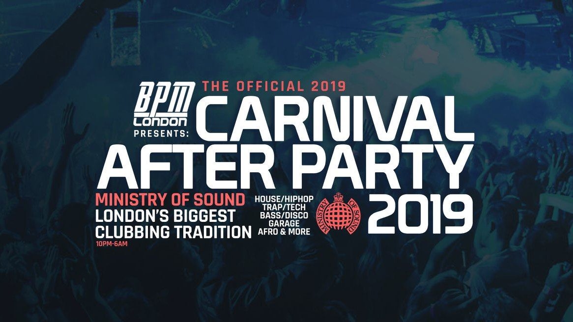 Ministry of Sound, Official Carnival After Party 2019