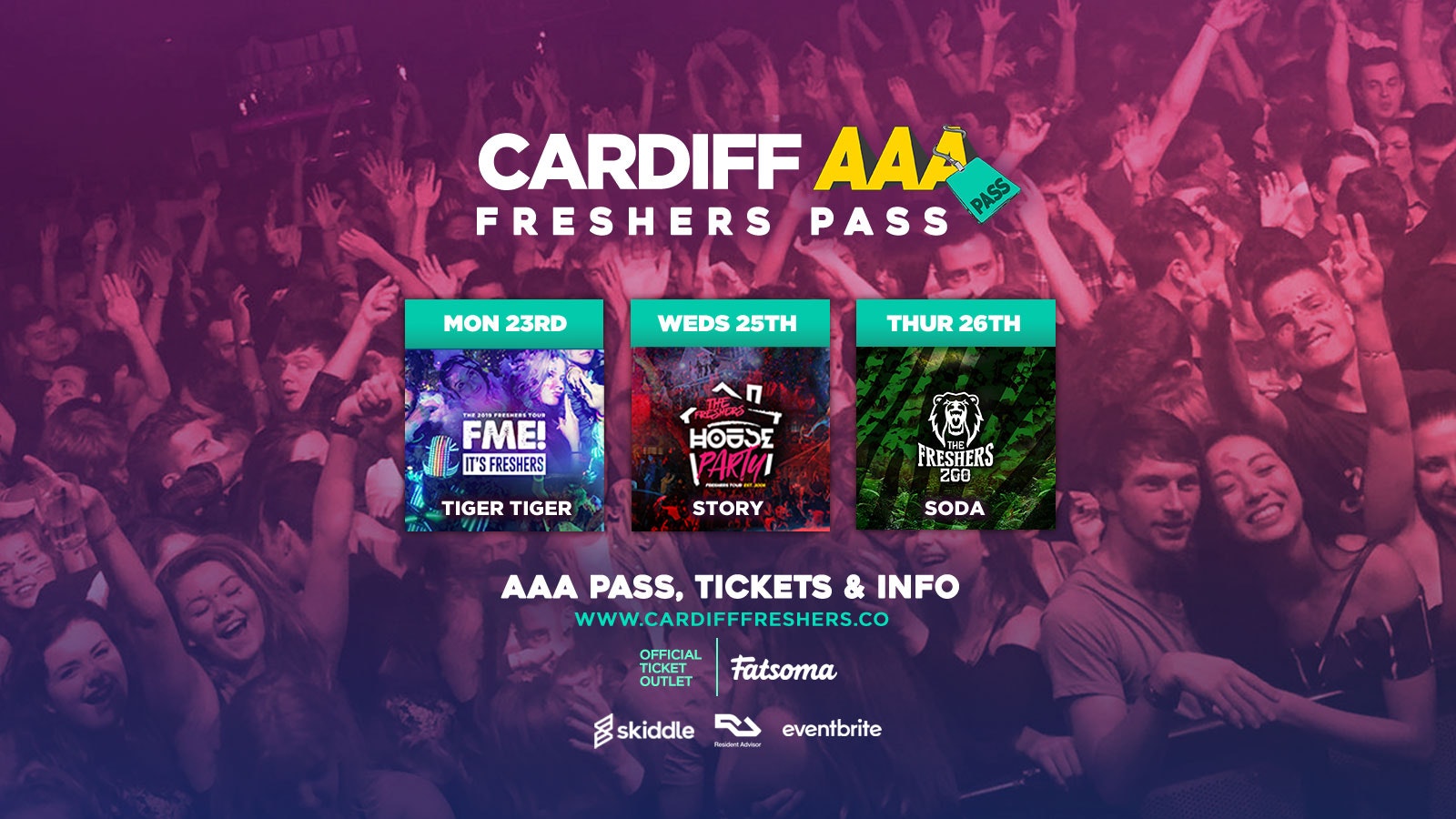 Cardiff AAA Freshers Pass 2019 | 3 Events, 1 Pass /// Cardiff Freshers 2019