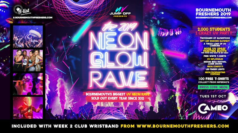 Official Neon Glow Rave - UV Jump Off // Bournemouth Freshers 2019 
