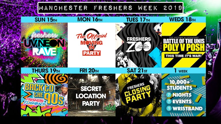 100 TICKETS ADDED - Manchester official freshers week wristband 2019