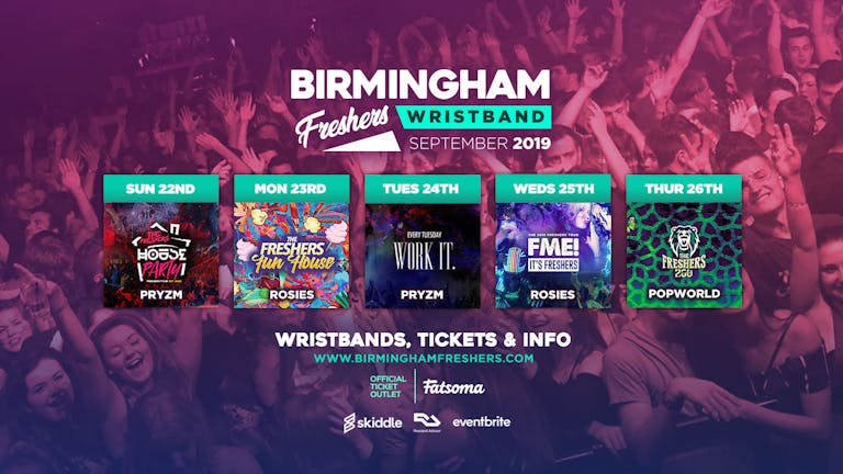 Birmingham Freshers Wristband 2019 ///