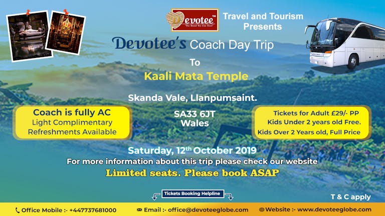 Coach Day Trip To 'Kaali Mata Temple' Wales