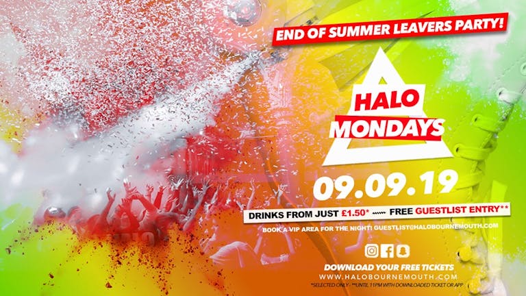 Halo Mondays 09.09 //// Drinks from £1.50 - Bournemouth's Biggest Student Night