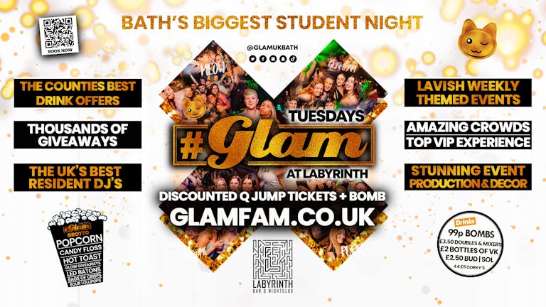 Glam - Bath's Biggest Student Night 🐾 | Tuesdays at Labs 