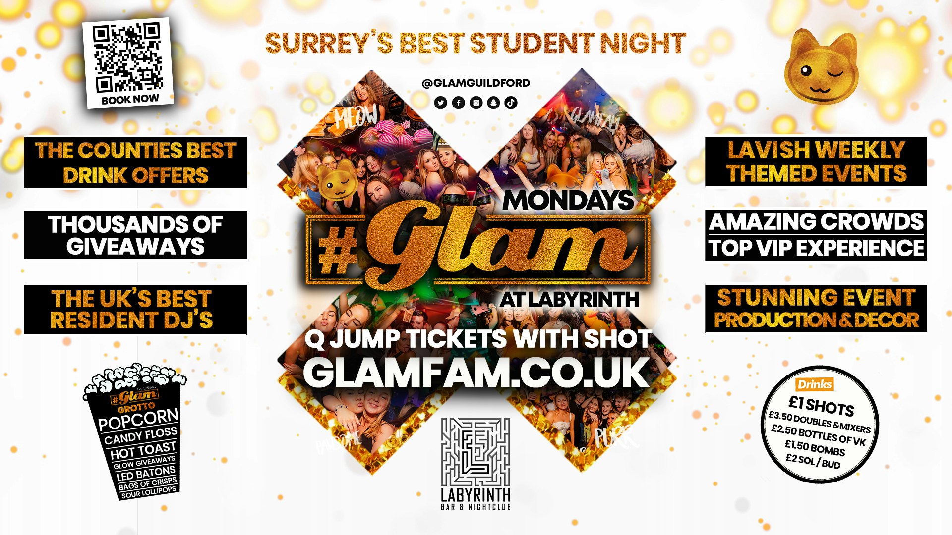 TONIGHT – Glam – Surrey’s Best Student Events! Mondays at Labs 😻