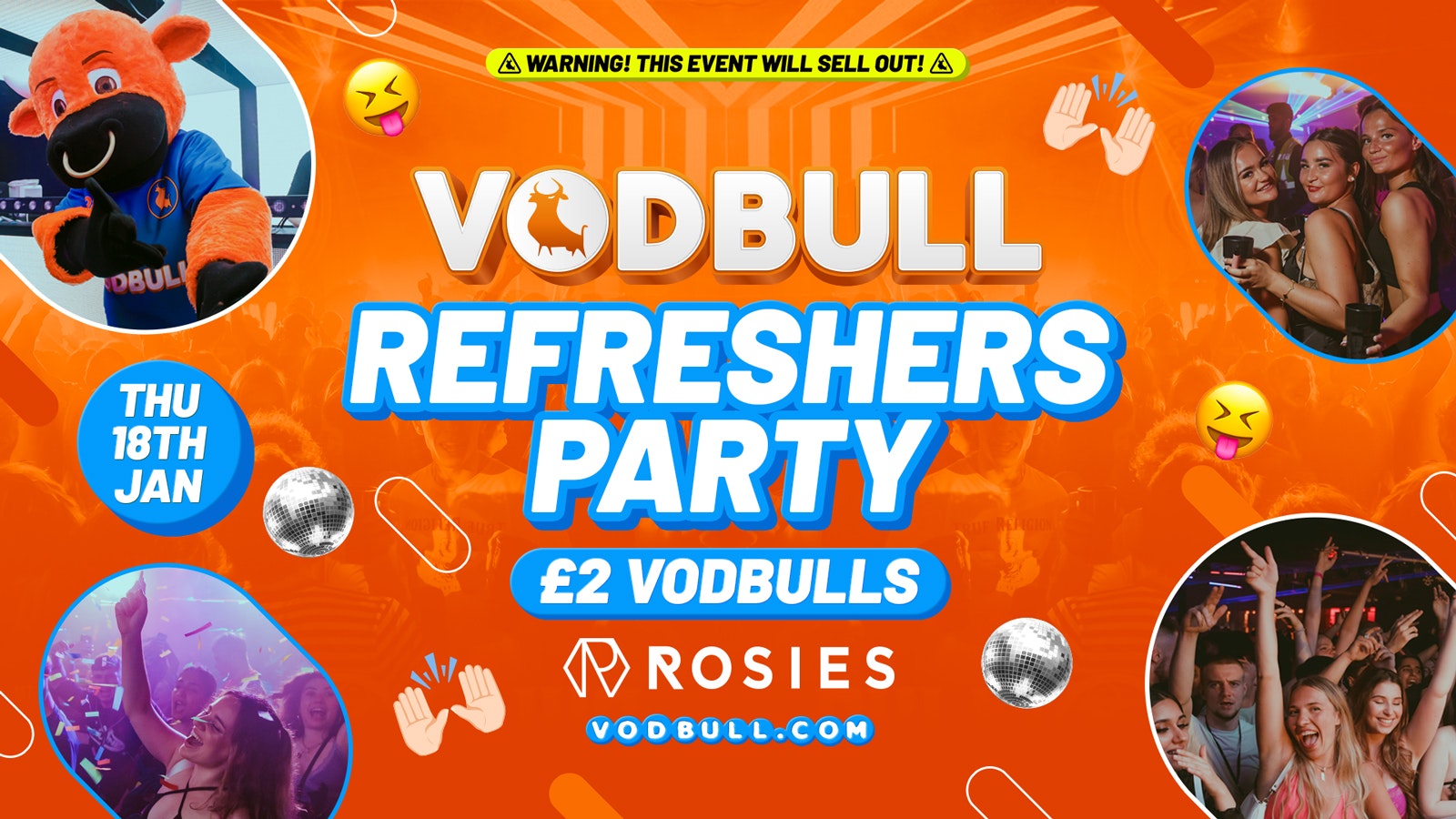 🧡 Vodbull REFRESHERS [🔥FINAL TIX🔥] at ROSIES!! 18/01/24 🧡