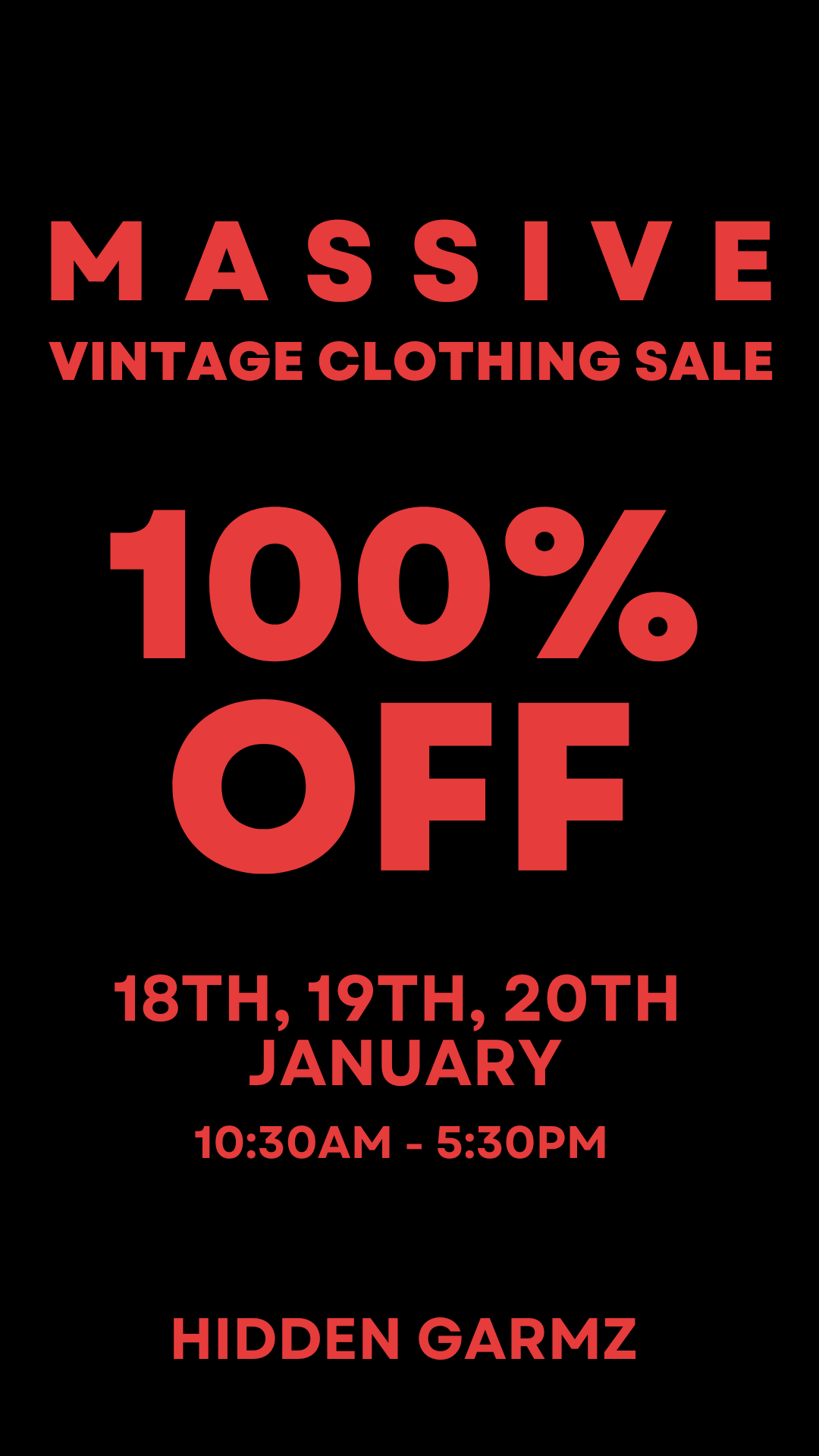 VINTAGE CLOTHING SALE – 100% OFF!