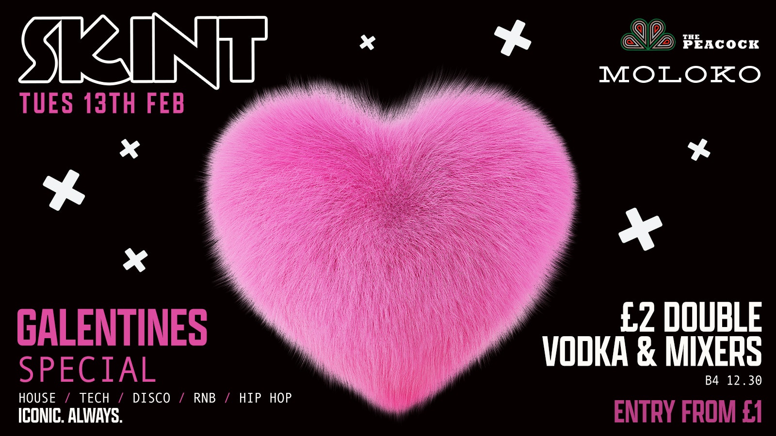 SKINT Tuesdays – Galentine’s Special : £2 DOUBLES!