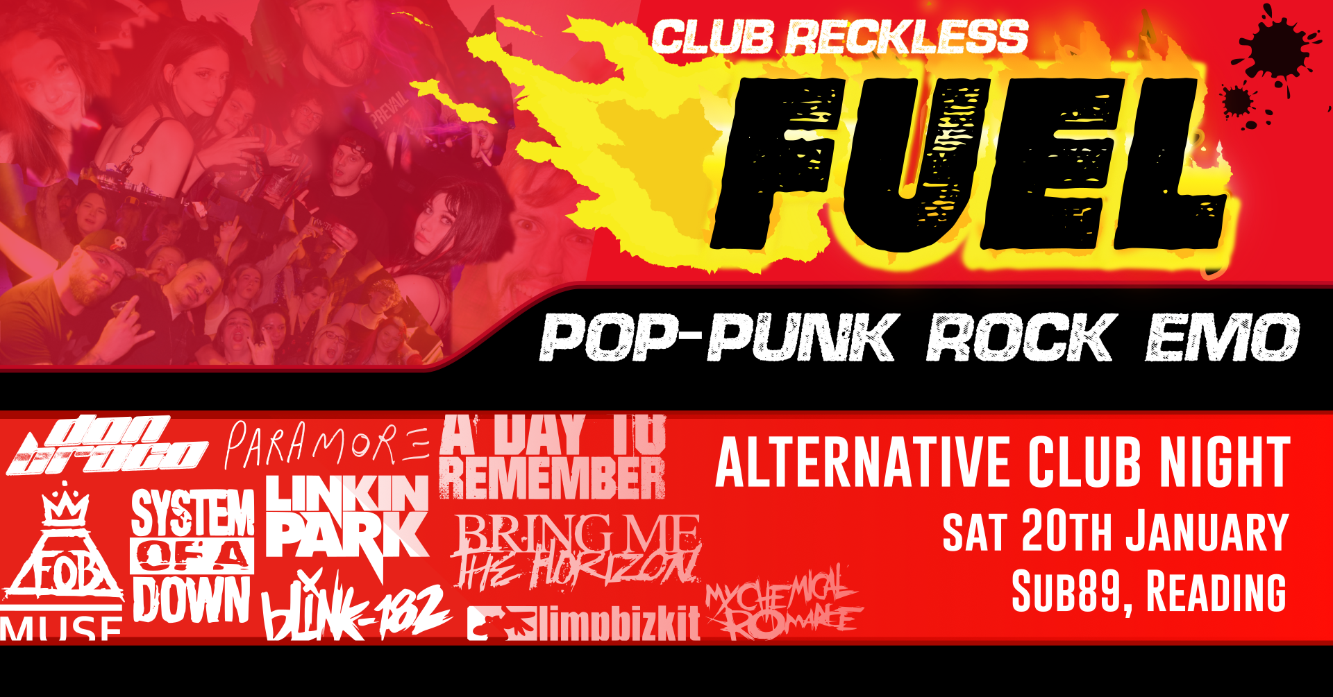 FUEL Alt Night // Emo, rock, pop-punk more at Sub89, Reading