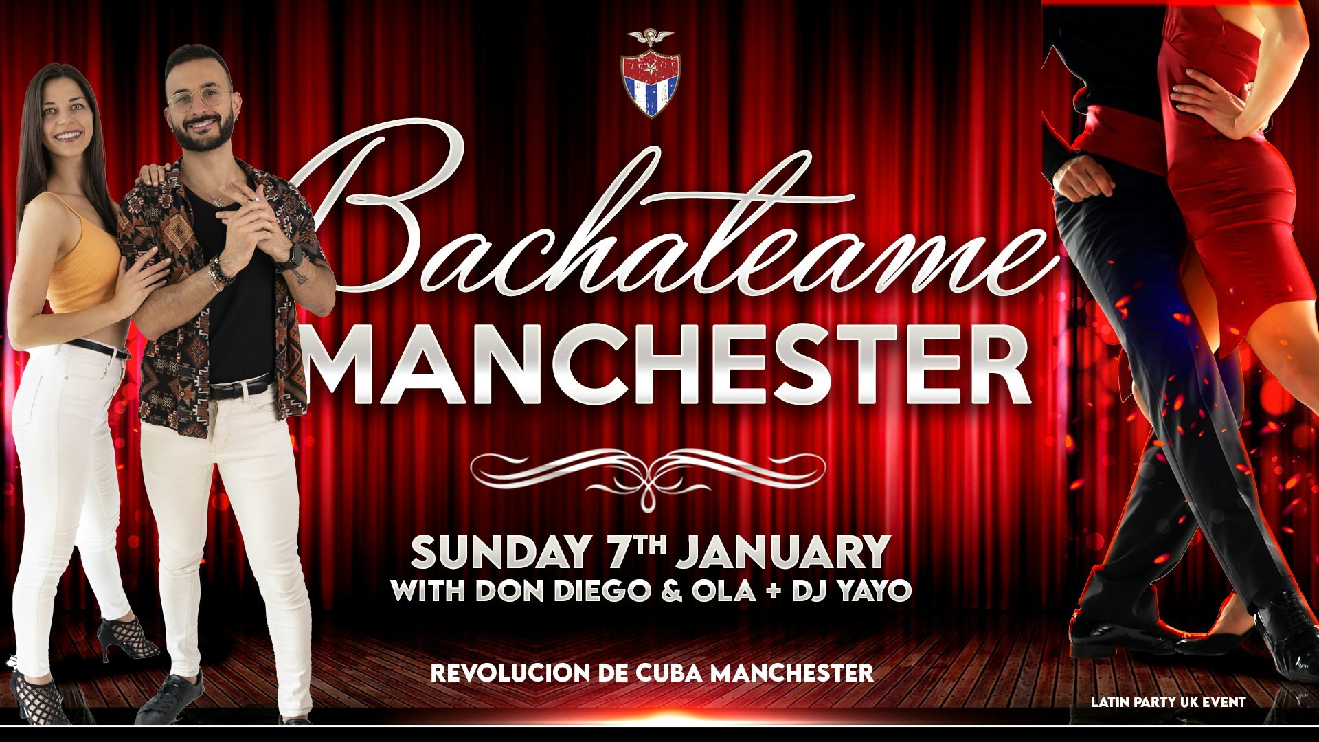 Bachateame Manchester – Sunday 7th January | Revolucion De Cuba
