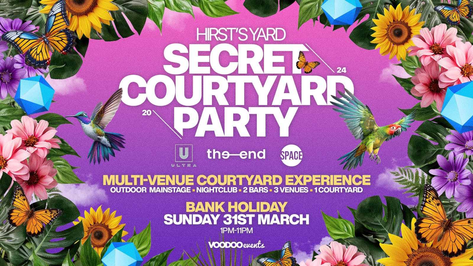 Secret Courtyard party – 31st March – Sign up for Pre Sale Tickets here,