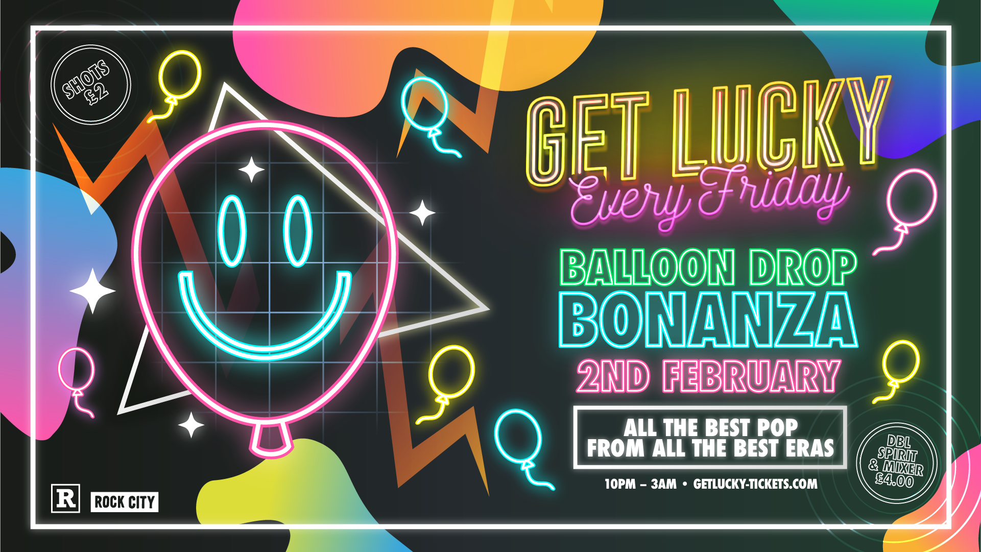Get Lucky – Balloon Drop Bonanza – Nottingham’s Biggest Friday Night – 02/02/24