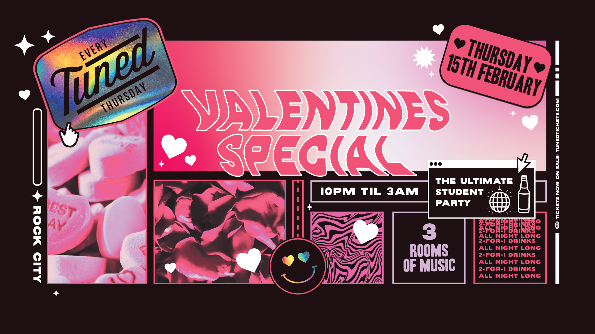 Tuned – Valentines Special – Nottingham’s Biggest Student Night – 2-4-1 Drinks All Night Long – (inc Silent Disco In Beta Room) 15/02/24