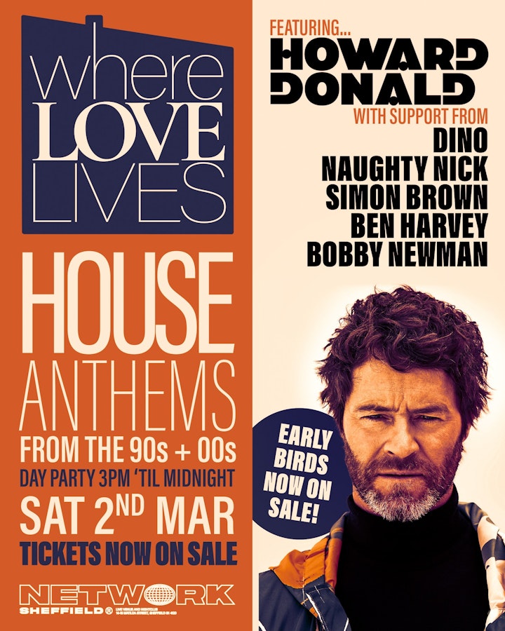 Where Love Lives Presents “Howard Donald” Back in Sheffield!!!
