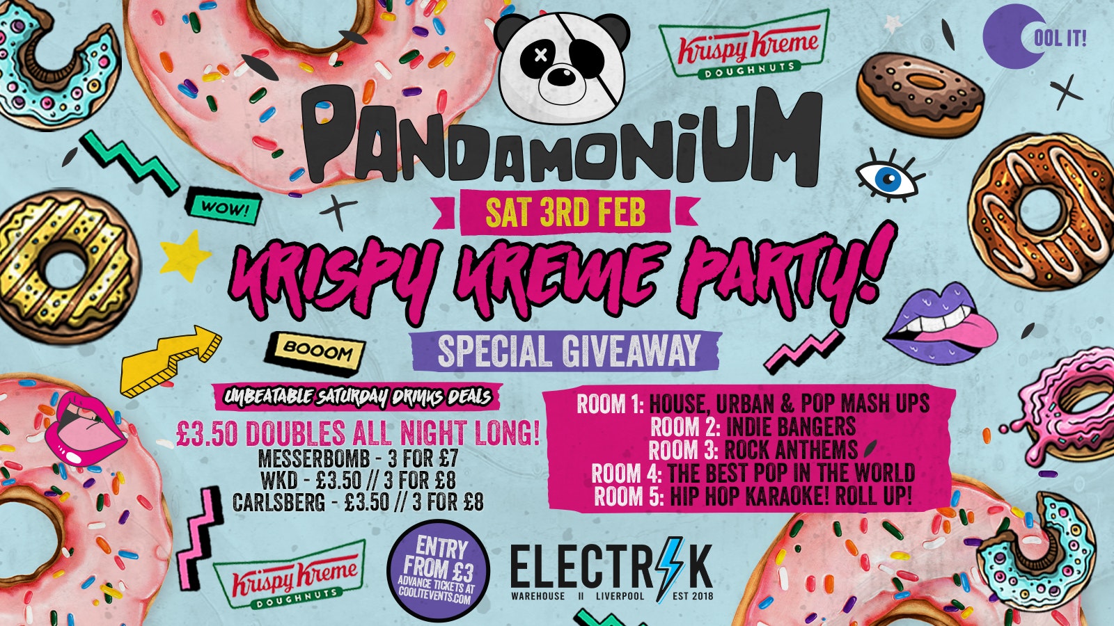 Pandamonium Saturdays : Krispy Kreme Special! £3.50 DOUBLES!