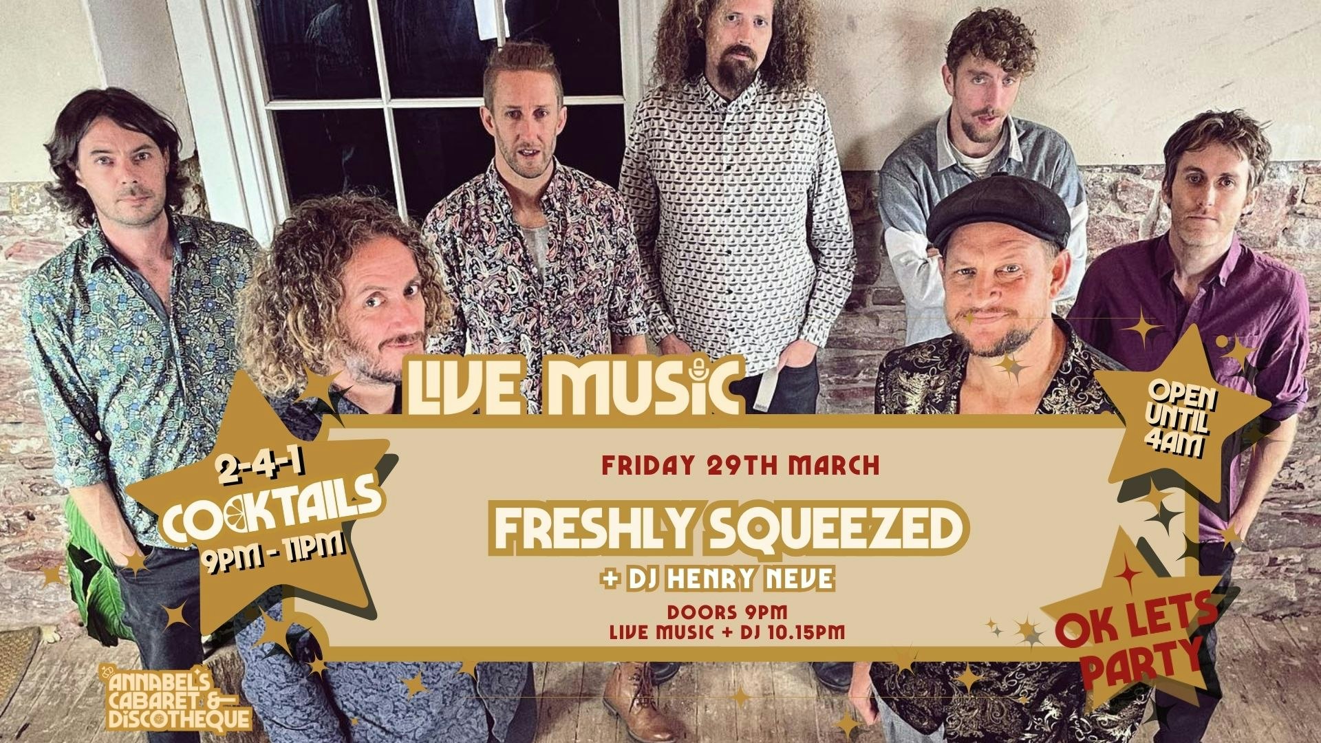 Live Music: FRESHLY SQUEEZED // Annabel’s Cabaret & Discotheque