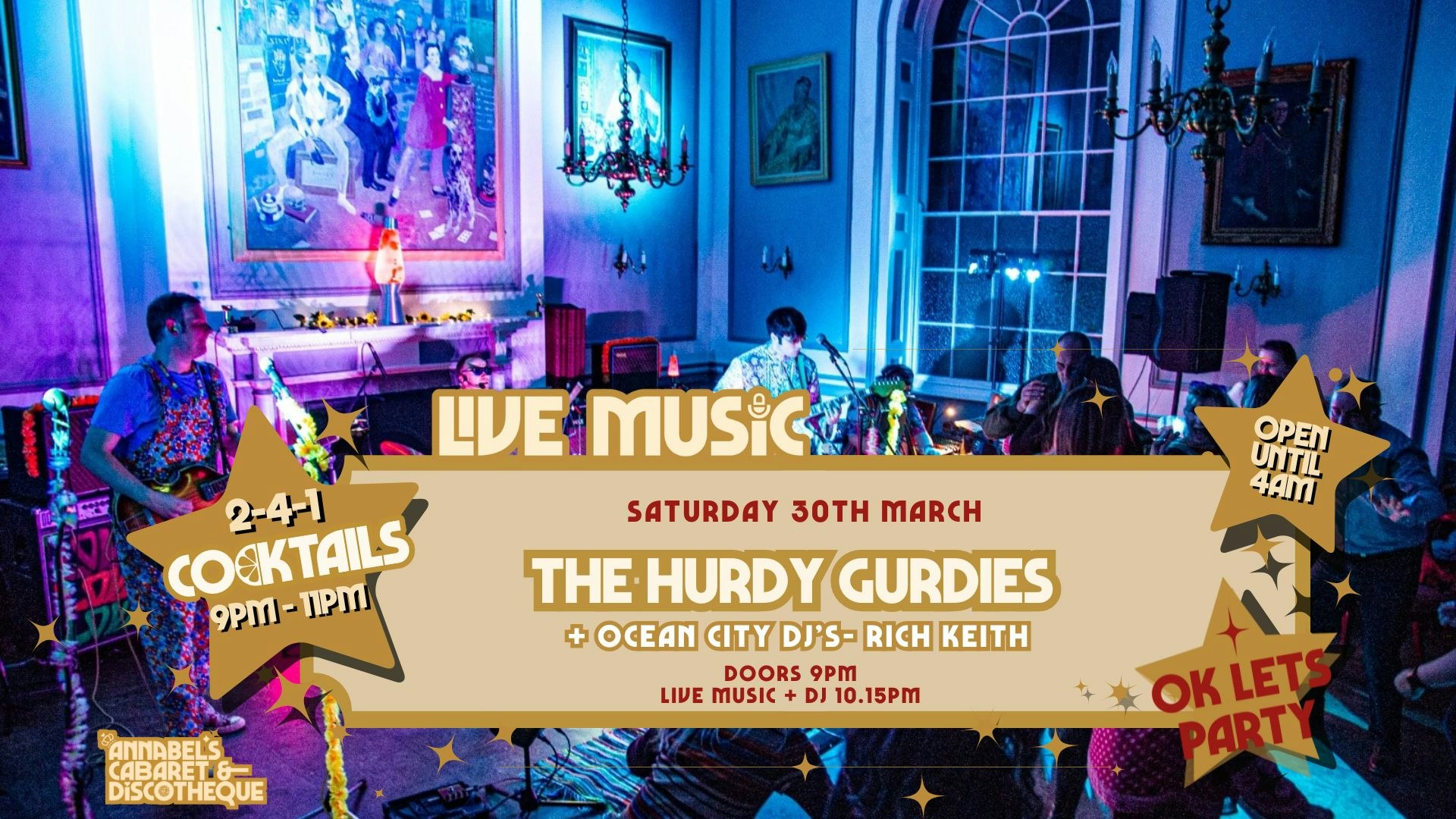 Live Music: THE HURDY GURDIES // Annabel’s Cabaret & Discotheque