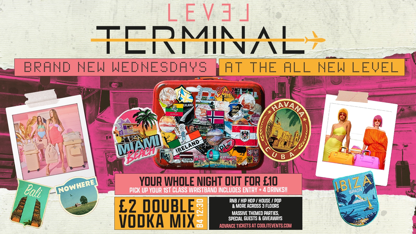 TERMINAL Wednesdays Reopening Party – £2 DOUBLES b4 12.30