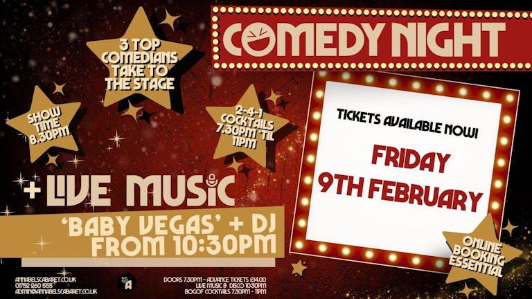 COMEDY NIGHT + Live Music: Baby Vegas // Annabel's Cabaret & Discotheque
