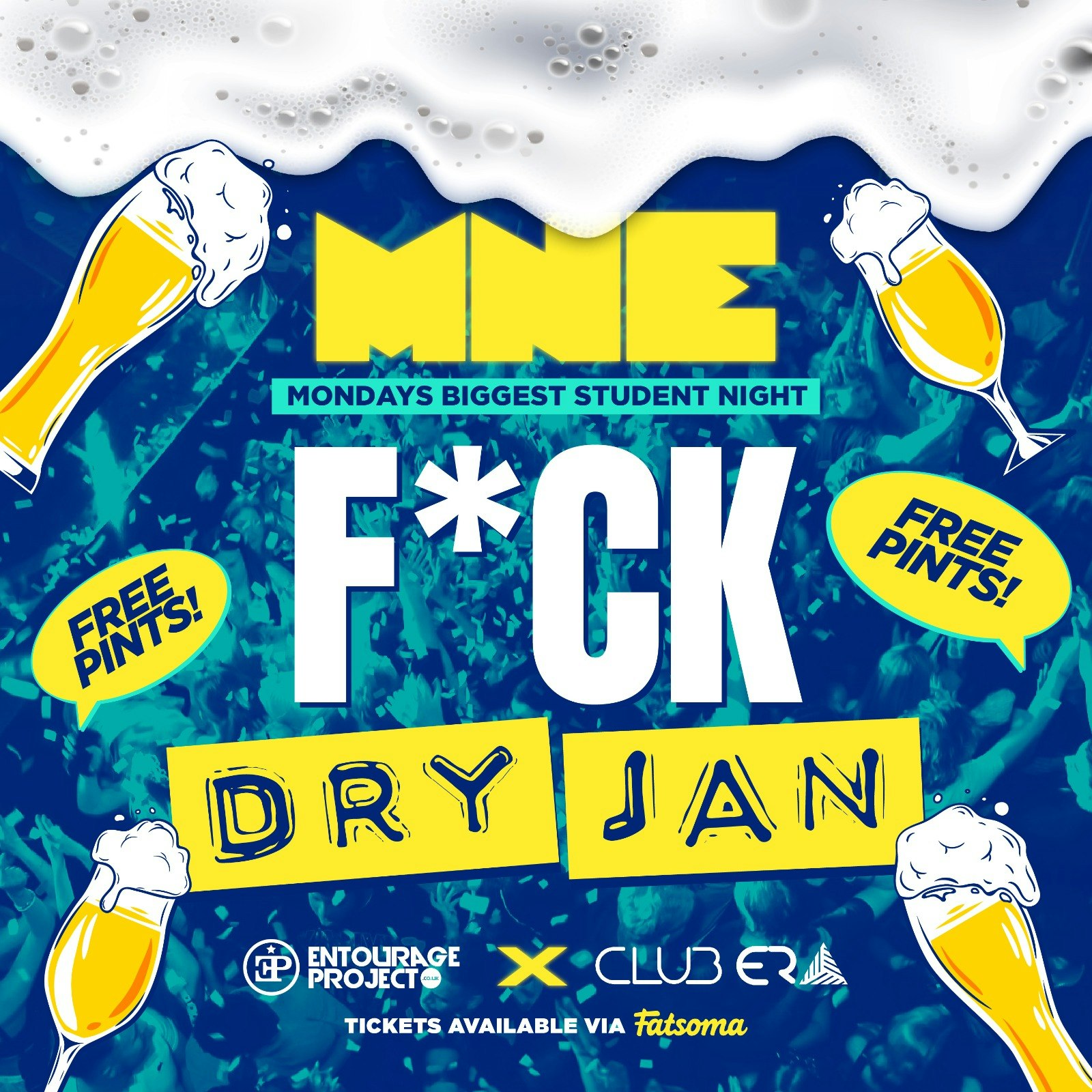 MNE – F*CK DRY JAN 🍺 £1.50 J-BOMBS ALL NIGHT 🥃