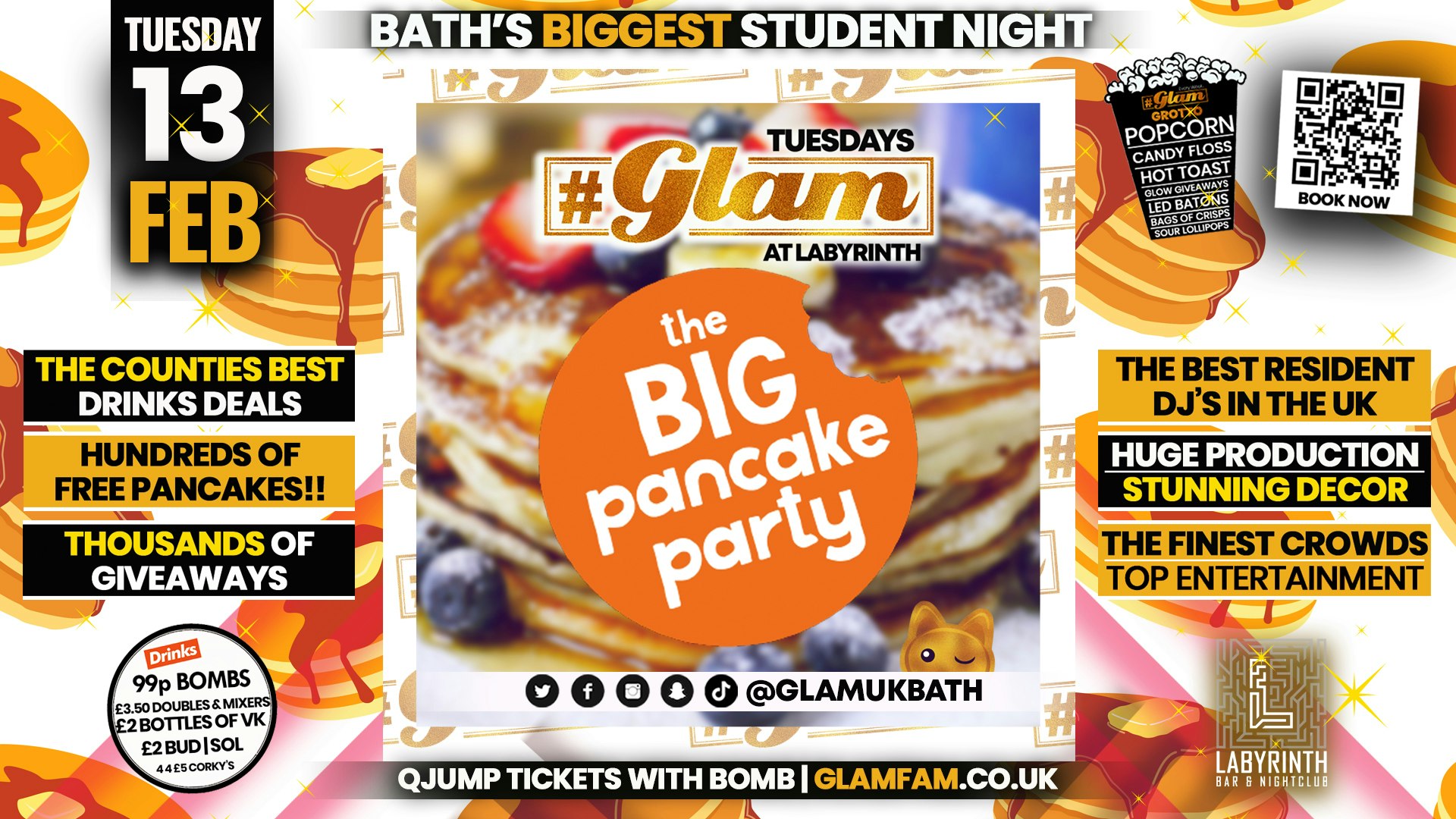 Glam – Bath’s Biggest Student Night 🐾 | Pancake Party 🥞