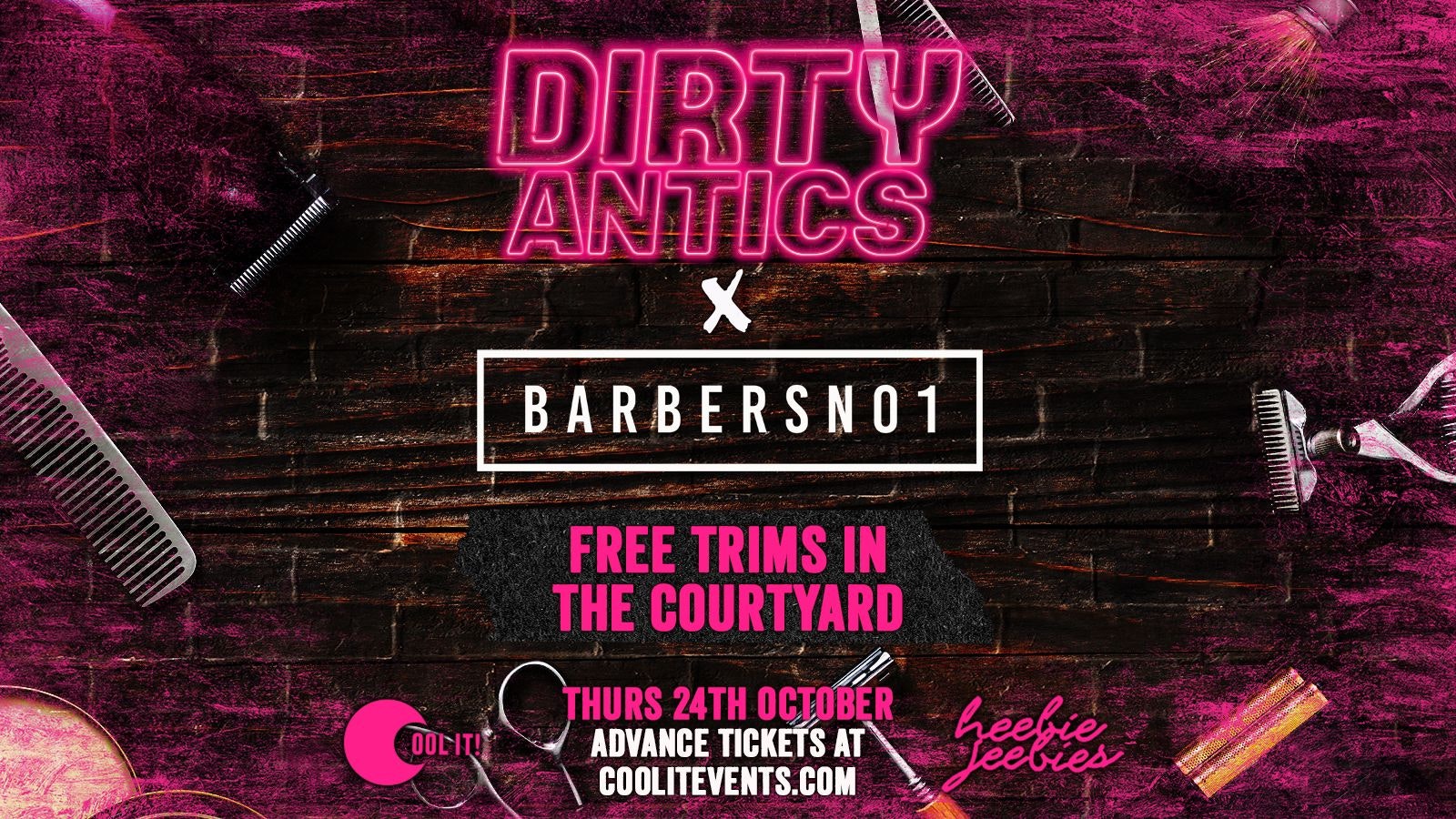 Dirty Antics Thursdays x Barbers No.1 – £3.50 Doubles All Night