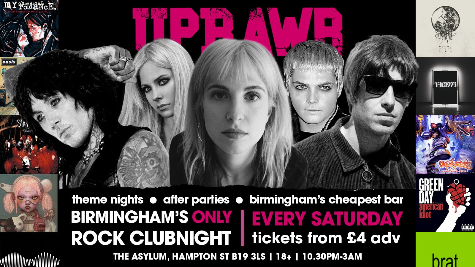 UPRAWR: Rock, Emo, Pop Punk, Indie & Nu Metal Clubnight!