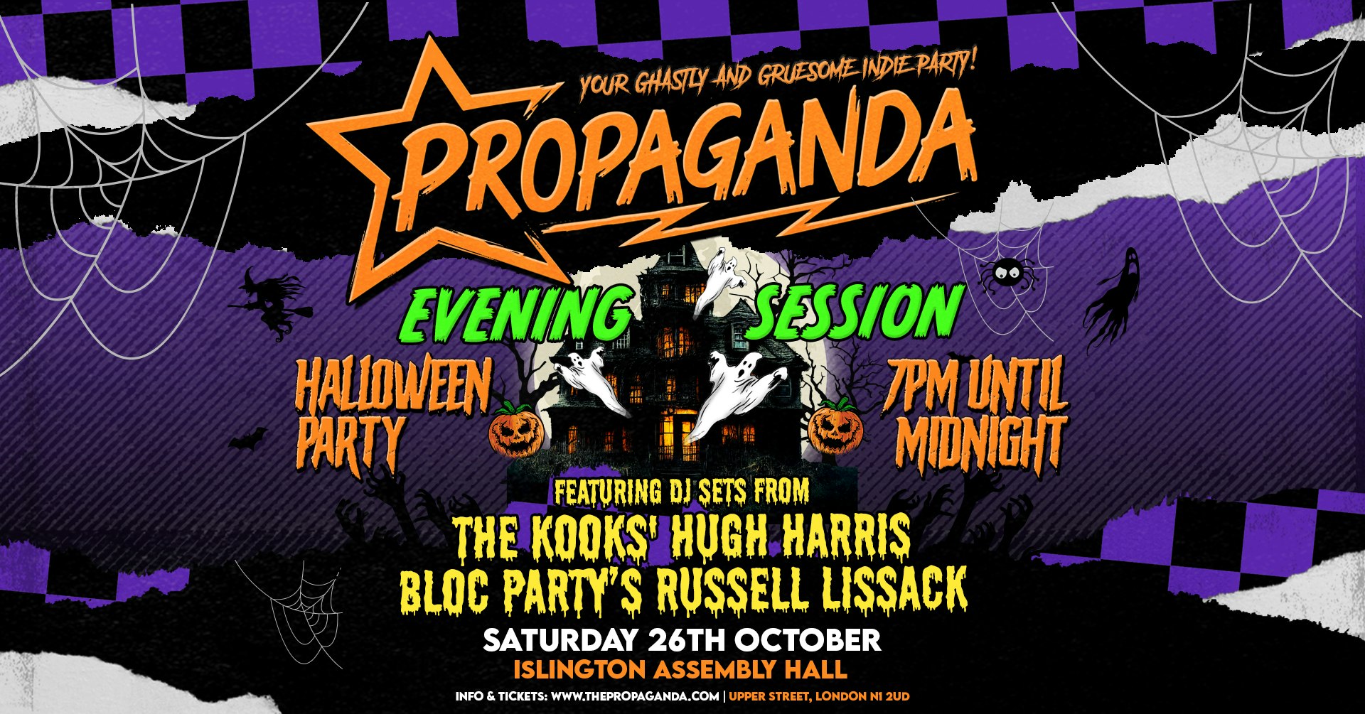 SELLING FAST! Propaganda’s Evening Session Halloween Party with The Kooks and Bloc Party DJ sets!