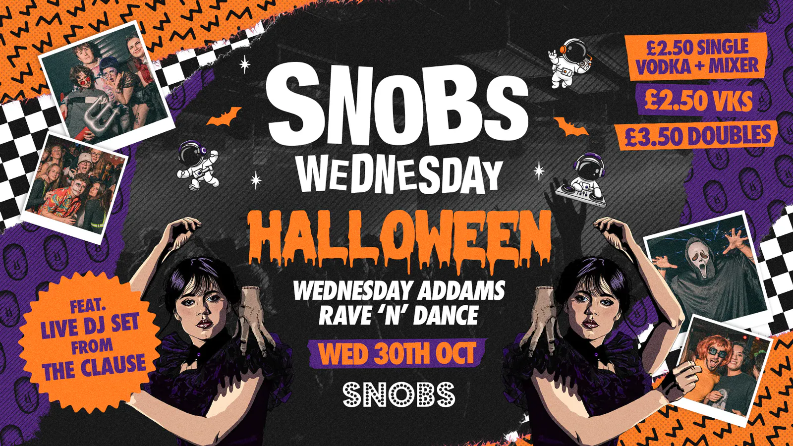 [FINAL TIX] 🎶 TONIGHT!! 🎶 Snobs Wednesday Halloween Rave'n Dance!! FEAT ...