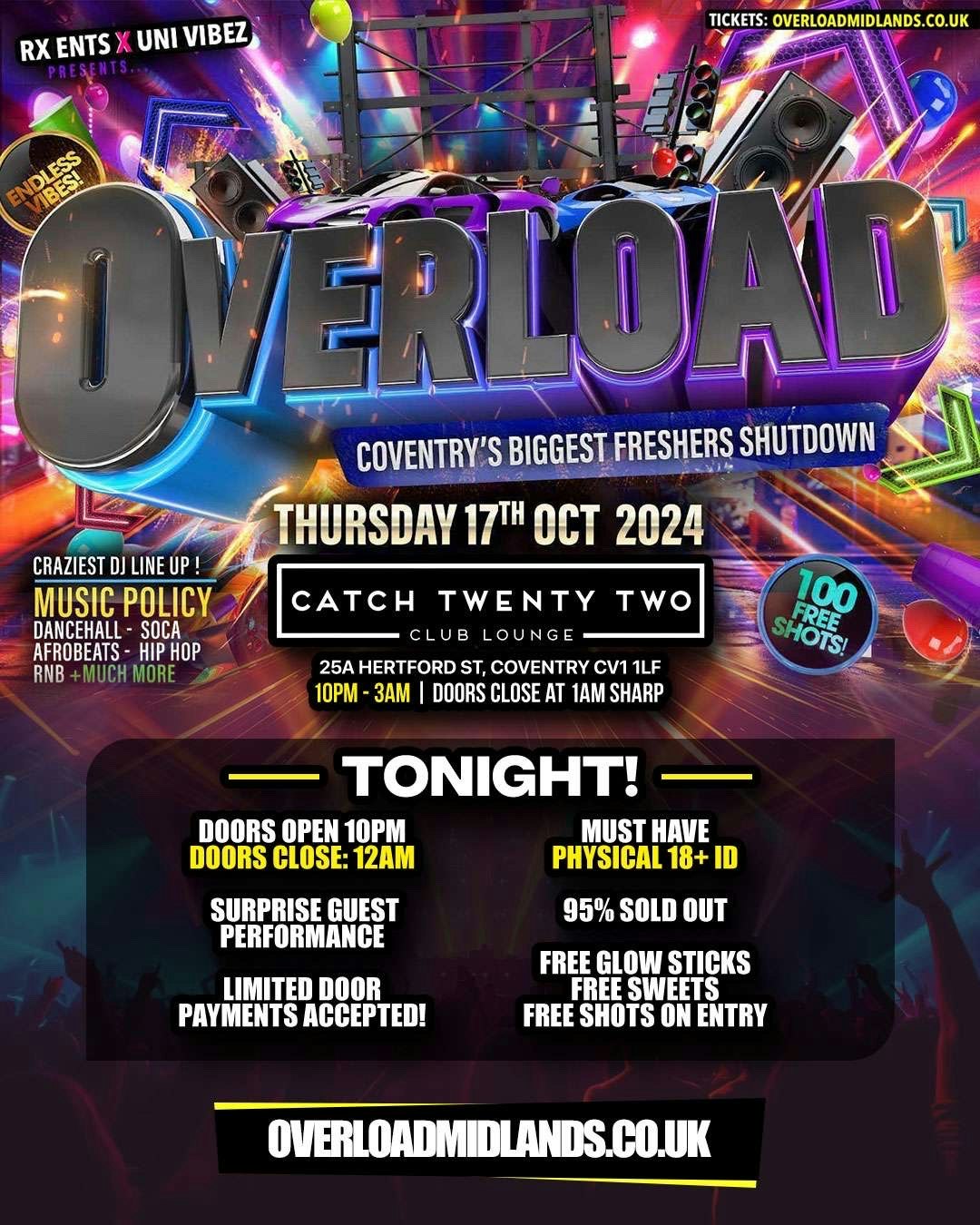 OVERLOAD MIDLANDS – Coventry’s Biggest Freshers Shutdown!