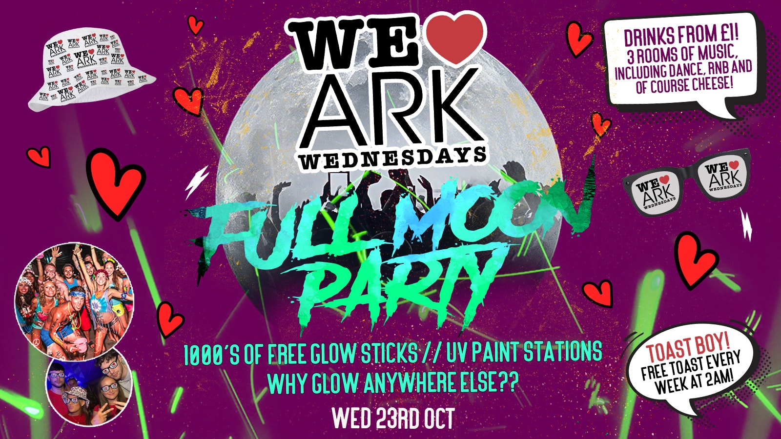 WE ❤️ WEDNESDAYS – FULL MOON PARTY 🌒 – £2.50 DOUBLES before midnight! ❣️