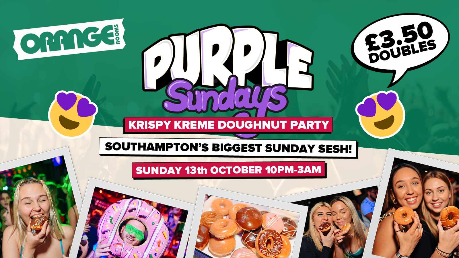 Purple Sundays @Orange Rooms // £2.50 Drinks // Doughnut Party!