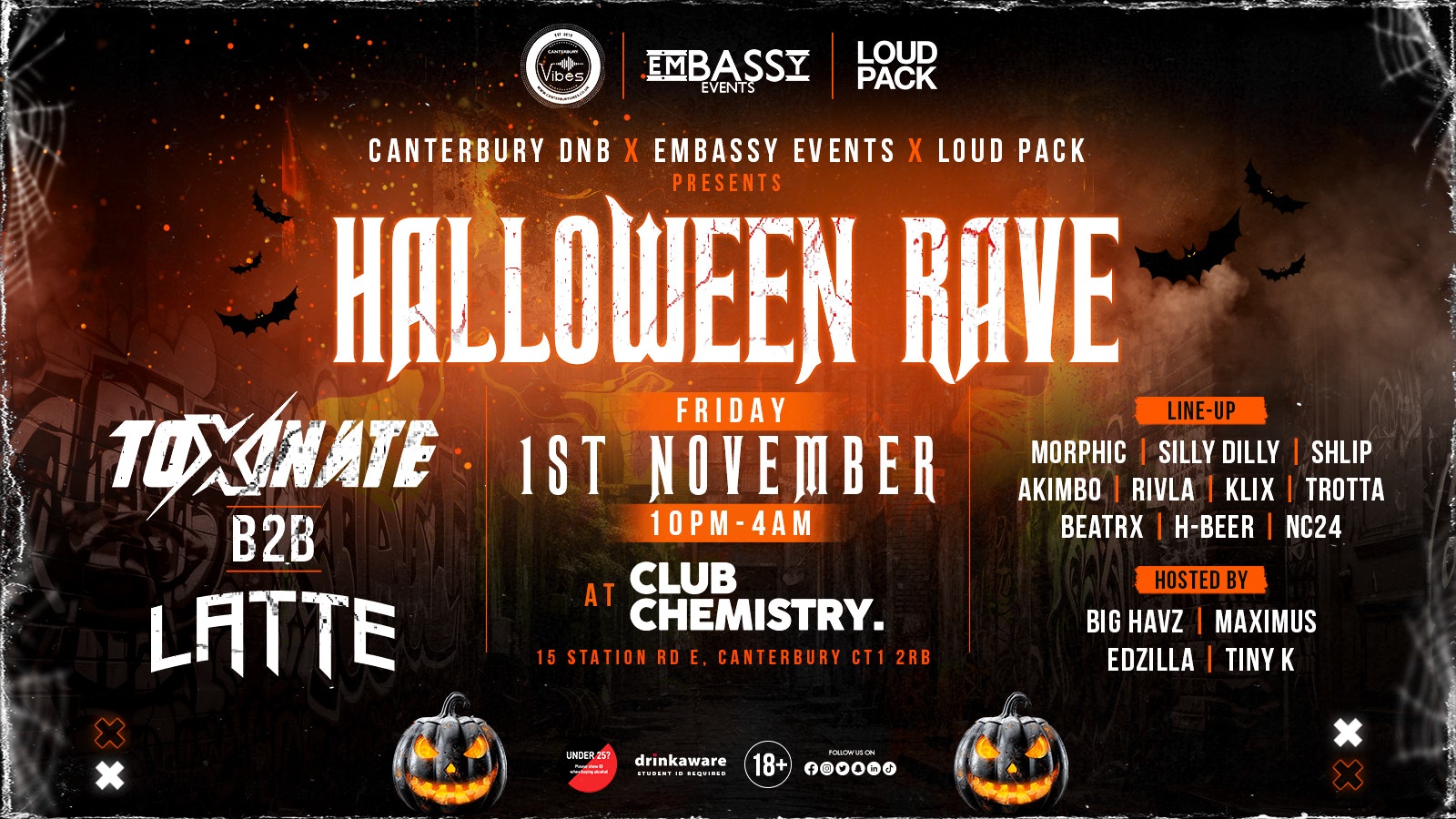 THIS FRIDAY!! HALLOWEEN RAVE: TOXINATE B2B LATTE