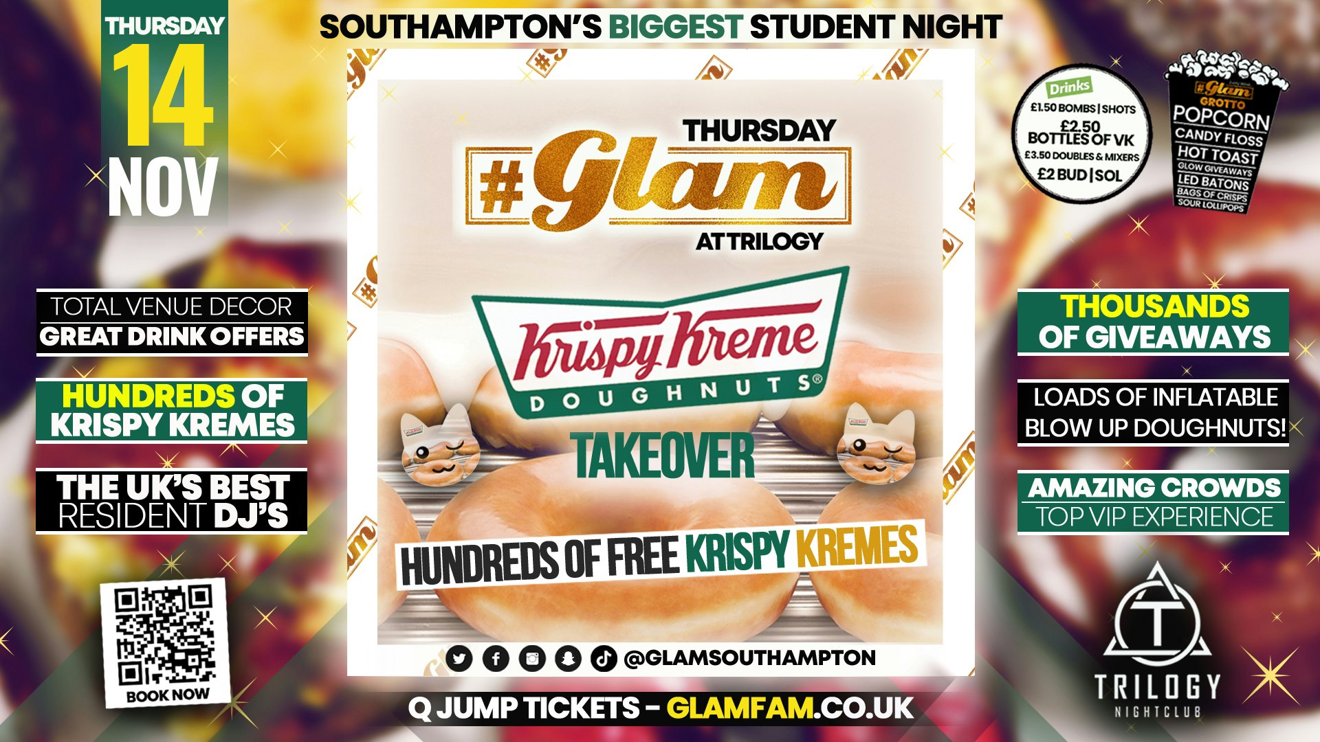 Glam – 🍩﻿ GLAM KRISPY KREME TAKEOVER! 🍩 | Southampton’s Biggest Student Night 😻