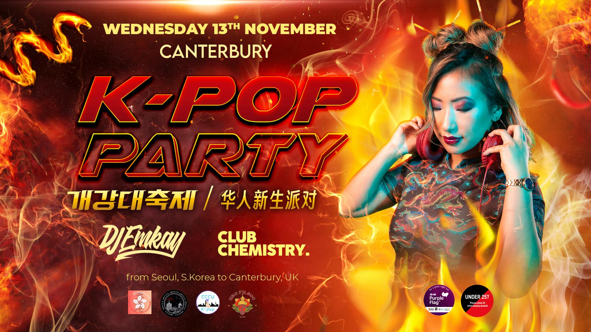 Canterbury K-Pop Party – Fire Tour with DJ EMKAY | Wednesday 13th November
